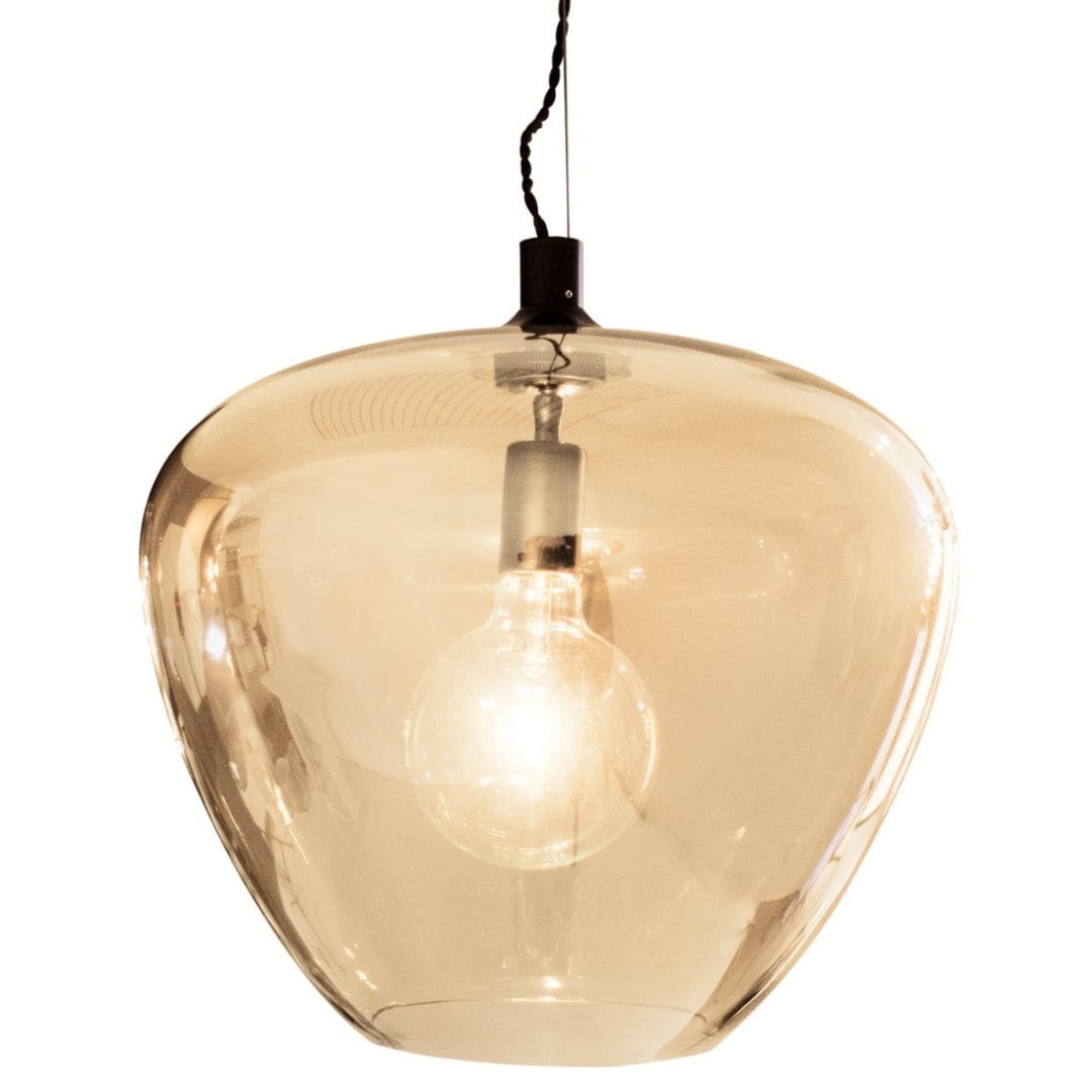 Bellissimo Grande Glas Pendel Amber Guld ø40 Så Længe Lager Haves  By Rydéns