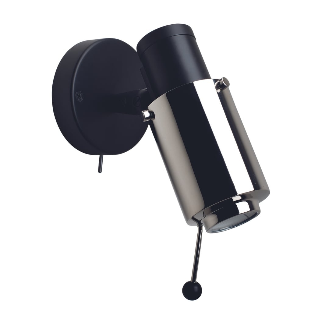 Biny Spot Led Mat Sort Nikkel   Afbryder Dcw Editions