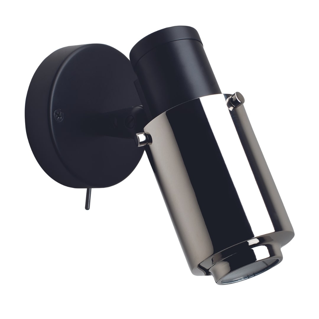 Biny Spot Led Mat Sort Nikkel   Afbryder   Håndtag Dcw Editions