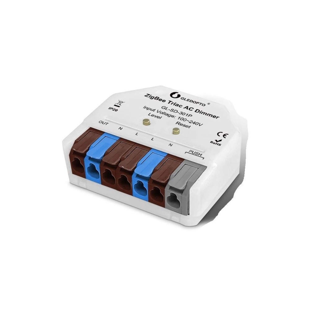 Gledopto Pro Zigbee Indbygningsdæmper Hue Kompatibel  Push-dim  Led Dæmper  200w  230v
