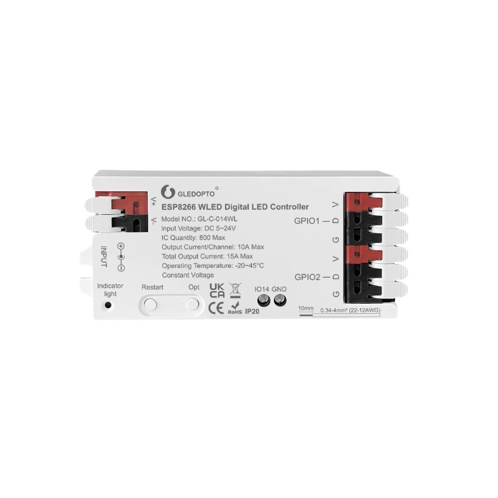 Gledopto Rgbic Wifi Controller 12v 24v  12v  180w  24v  360w