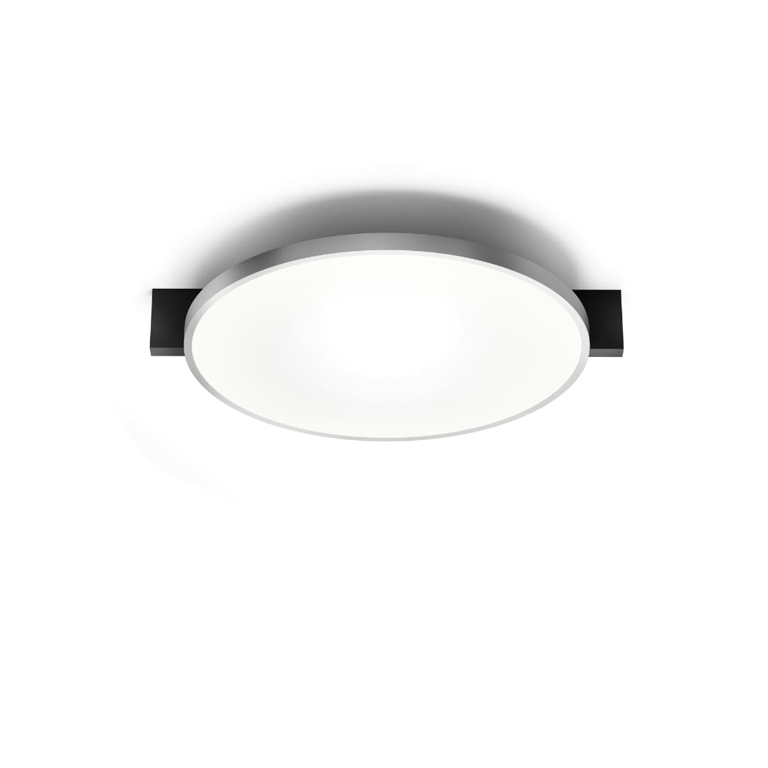 Inlay Round C2 Matt Black   Satin Silver Porsche