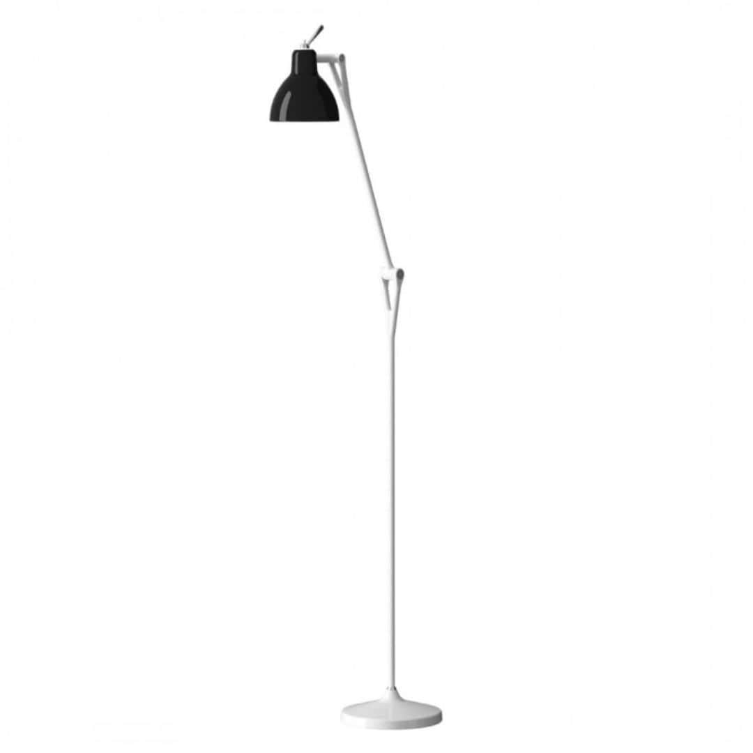 Luxy F1 Gulvlampe Mat Hvid Blank Sort Skærm Rotaliana