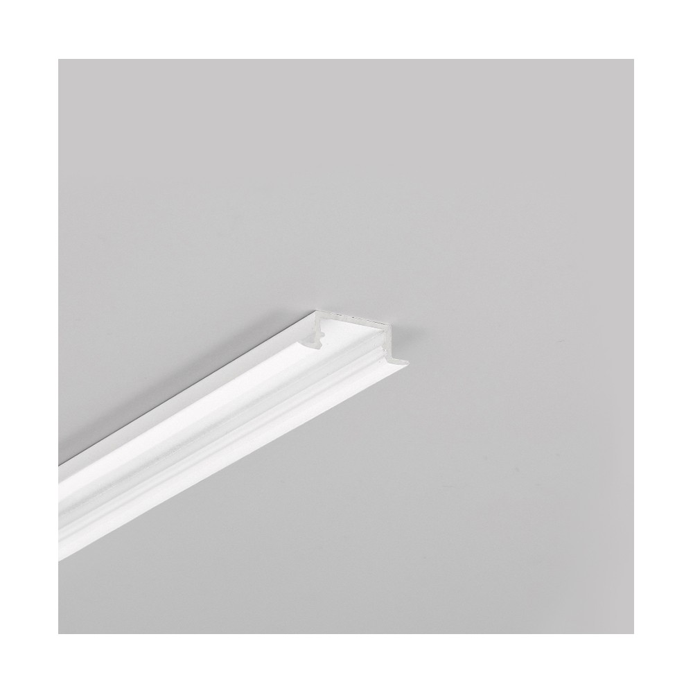 1m Aluprofil Begtin12     Hvid Lakeret  Indbygget  Led Skinne