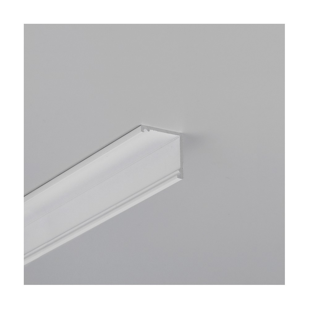 1m Aluprofil Cabi12 Duo   Hvid Lakeret  Hjørne  Led Skinne
