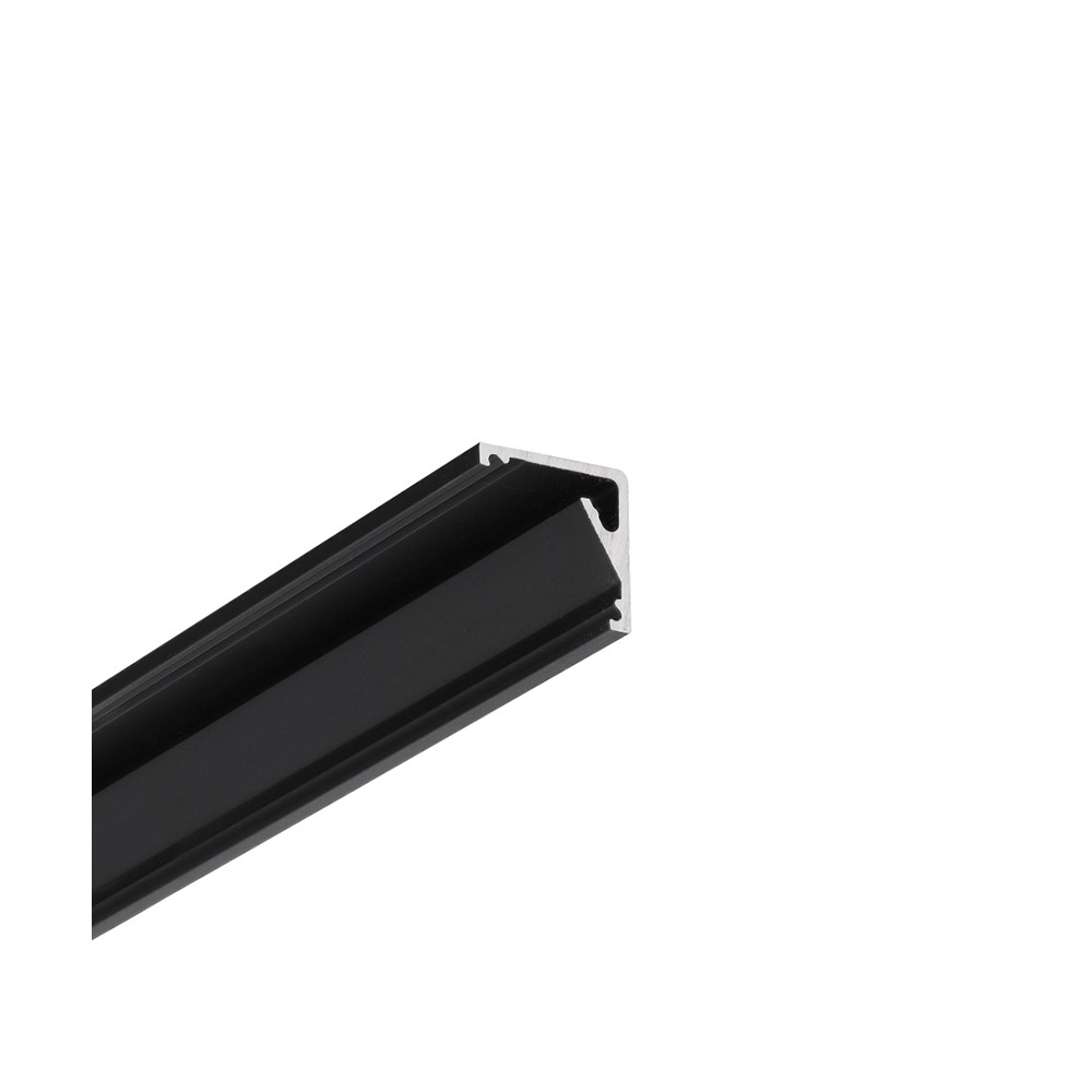 1m Aluprofil Cabi12   Sort Anodiseret  Hjørne  Led Skinne