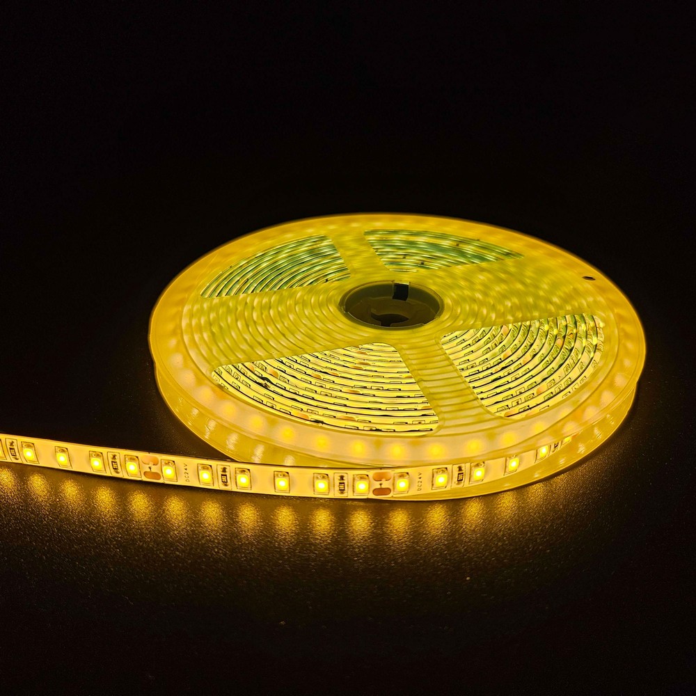 Gul 10w   Led Strip 5m  120 Led Pr  Meter  24v  Ip65 Kulør : Gul