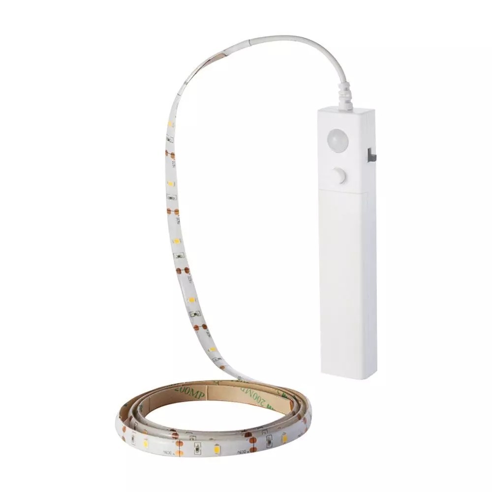 -tac   4w   Stænktæt Led Strip 1m  6v  Ip65  Pir Sensor  Batteri  30 Led Pr  Meter Kulør : Varm