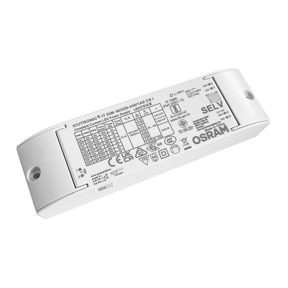 Osram 44w  -10v Dæmpbar Driver Til Led Panel Med  -10v Signal Interface  23-42v  600-1050ma Dæmpbar :  -10v Dæmpbar