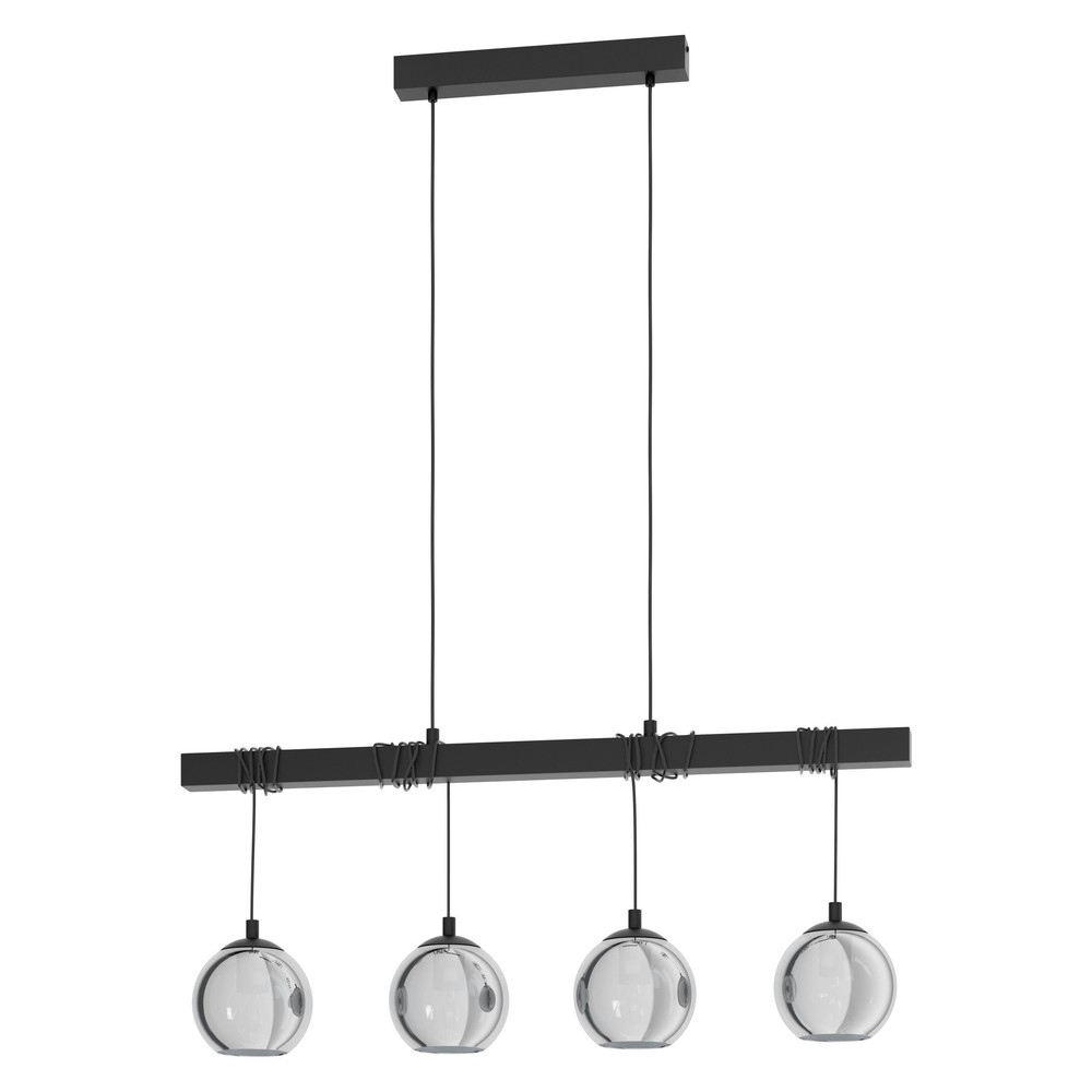 Outlet: Eglo Argallo Pendel Lampe Til 4xe27   Glas Sort