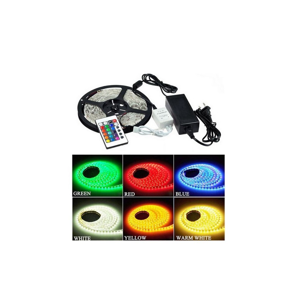 Rgb Sæt: 10 Meter Led Strip 30 Led    2w  Kontroller Og Transformator