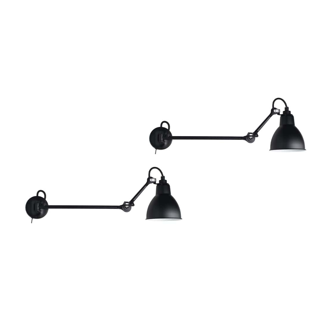 204 Væglampe L40 Sort    Afbryder   Pak Lampe Gras
