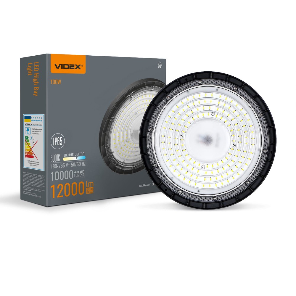 100w Led High Bay 5000k  220v  Sort Kulør : Neutral