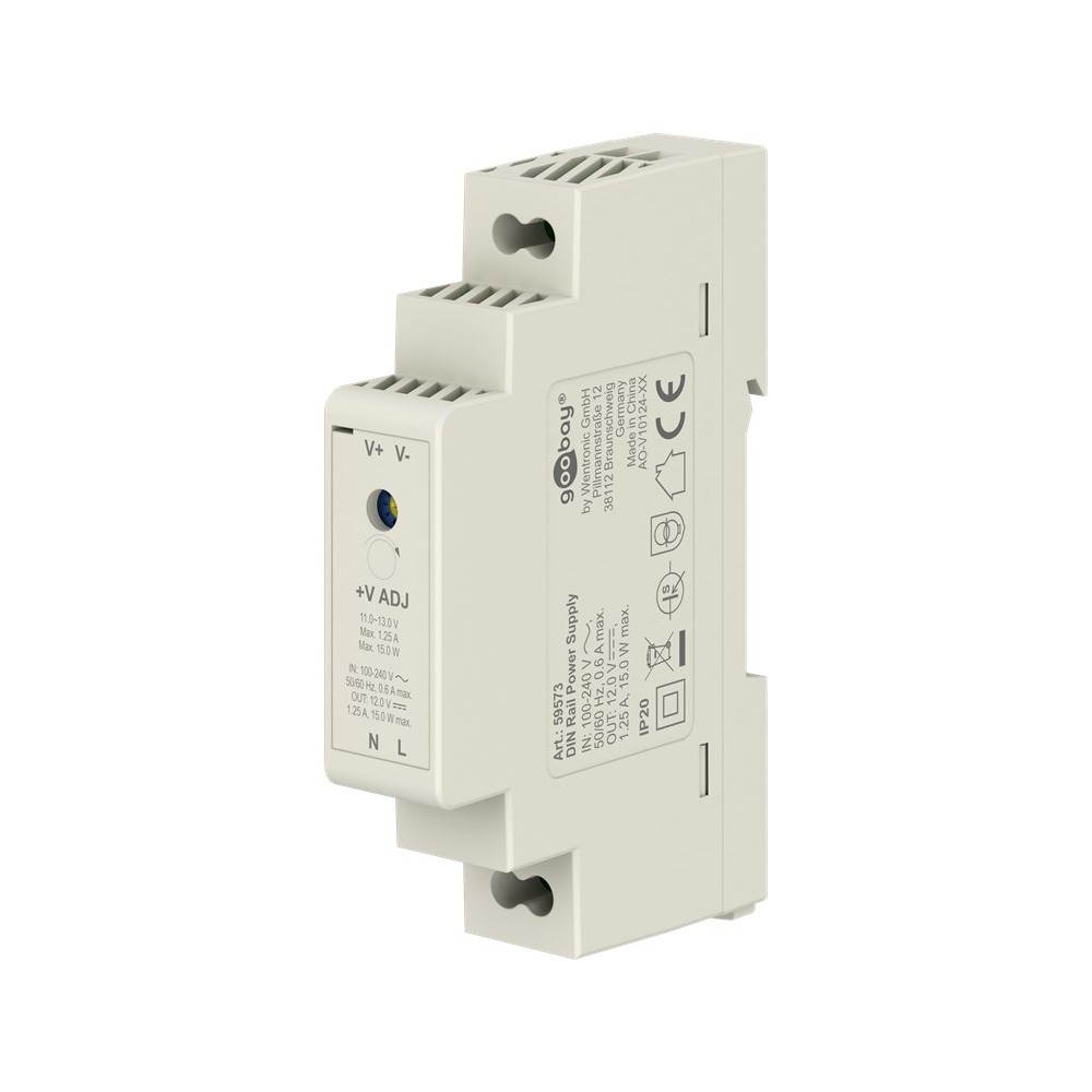 12v 15w Din Skinne Strømforsyning 12v Dc    25a