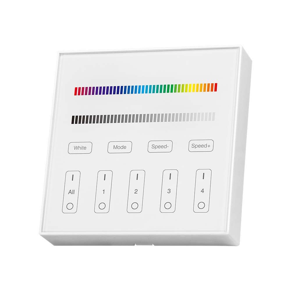 Zone Rgb   Wifi Vægpanel Fjernbetjening  3v 86x86mm  Hvid    Zoner  Dæmpbar  Rf   4ghz